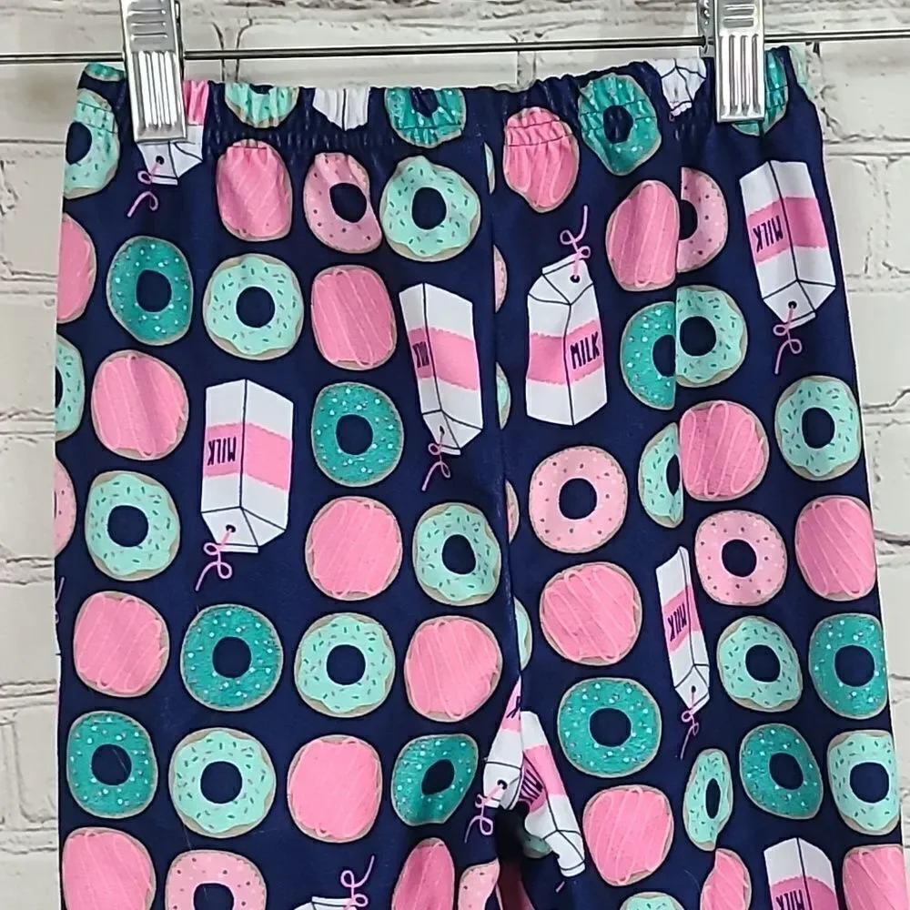 Carter's Girls 5T Navy Doughnut Long Sleeve Flannel Pajama Set Soft Toddler PJs
